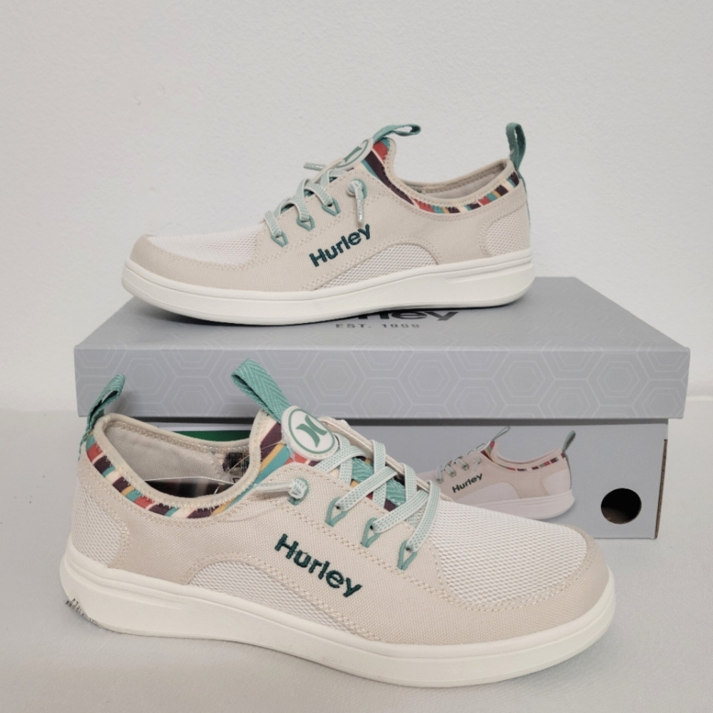 Hurley Lightweight Women's Sneakers in Cream and Teal